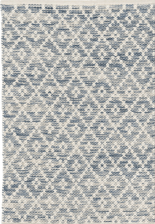 Annie Selke Melange Diamond Blue Woven Cotton Rug Rugs