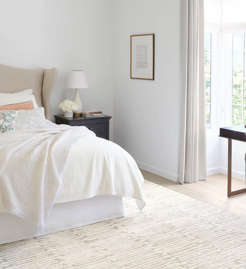 Stone Washed Linen Tailored Paneled Bed Skirt - secondary