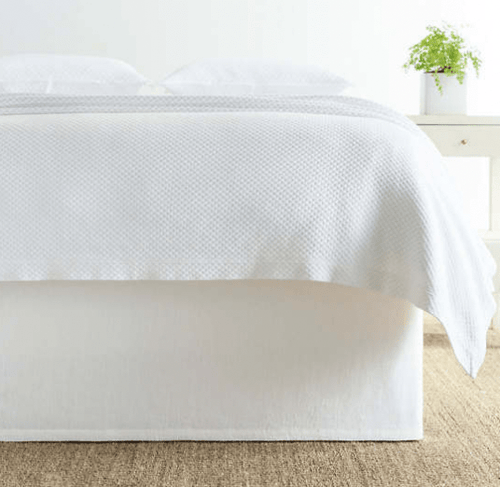 Annie Selke Stone Washed Linen Tailored Paneled Bed Skirt Bedskirts