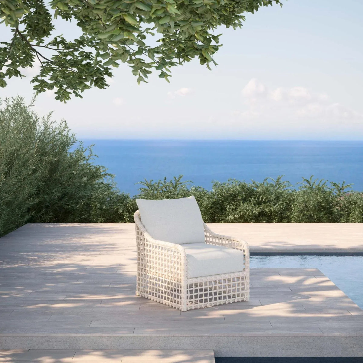 Azzurro Living Kiawah High Back Club Chair Club Chair KIA-W05S1HB-CU