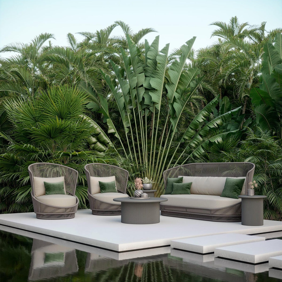 Azzurro Living Palma Swivel Club Chair Club Chair