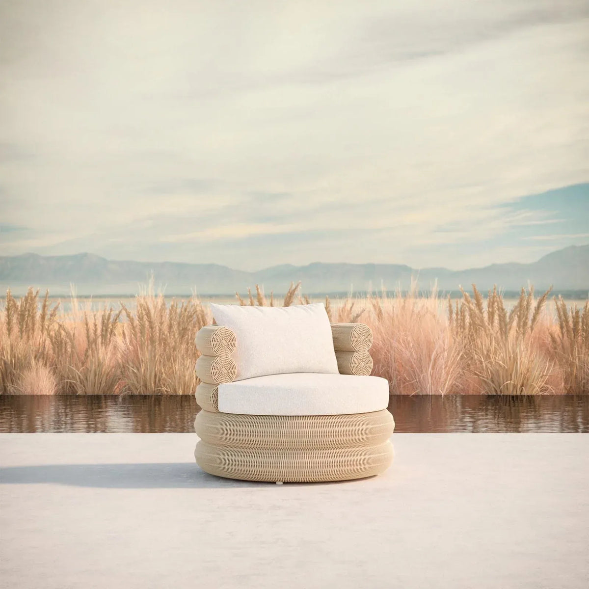 Azzurro Living Texoma Swivel Club Chair Club Chair TEX-W05S1S-CU