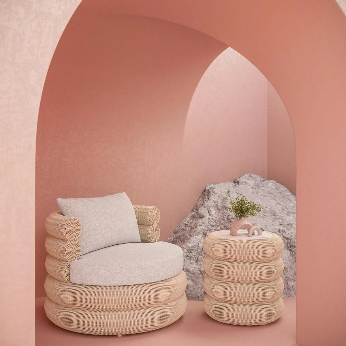 Azzurro Living Texoma Swivel Club Chair Club Chair TEX-W05S1S-CU