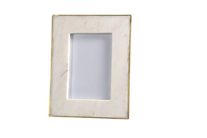 BidK Home 4 x 6 Marble Picture Frame with Brass Edge 120165