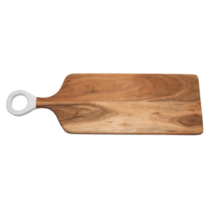 Acacia Wood Rectangular Cutting Board with White Handle – Megan Molten