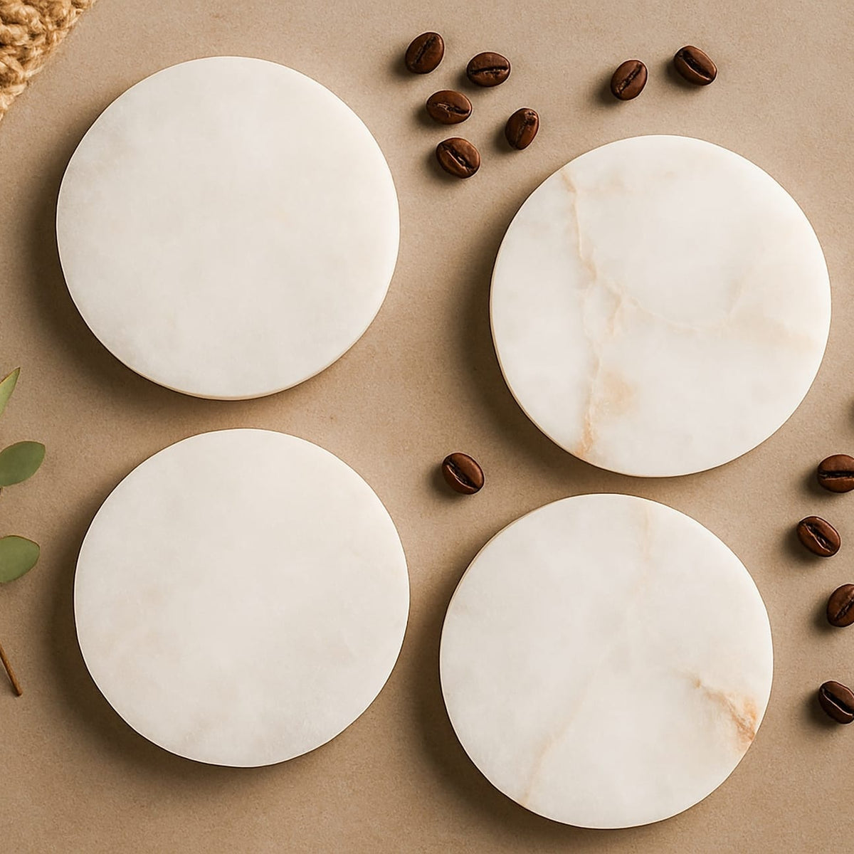 BidK Home Alabaster Coaster Coasters 792847