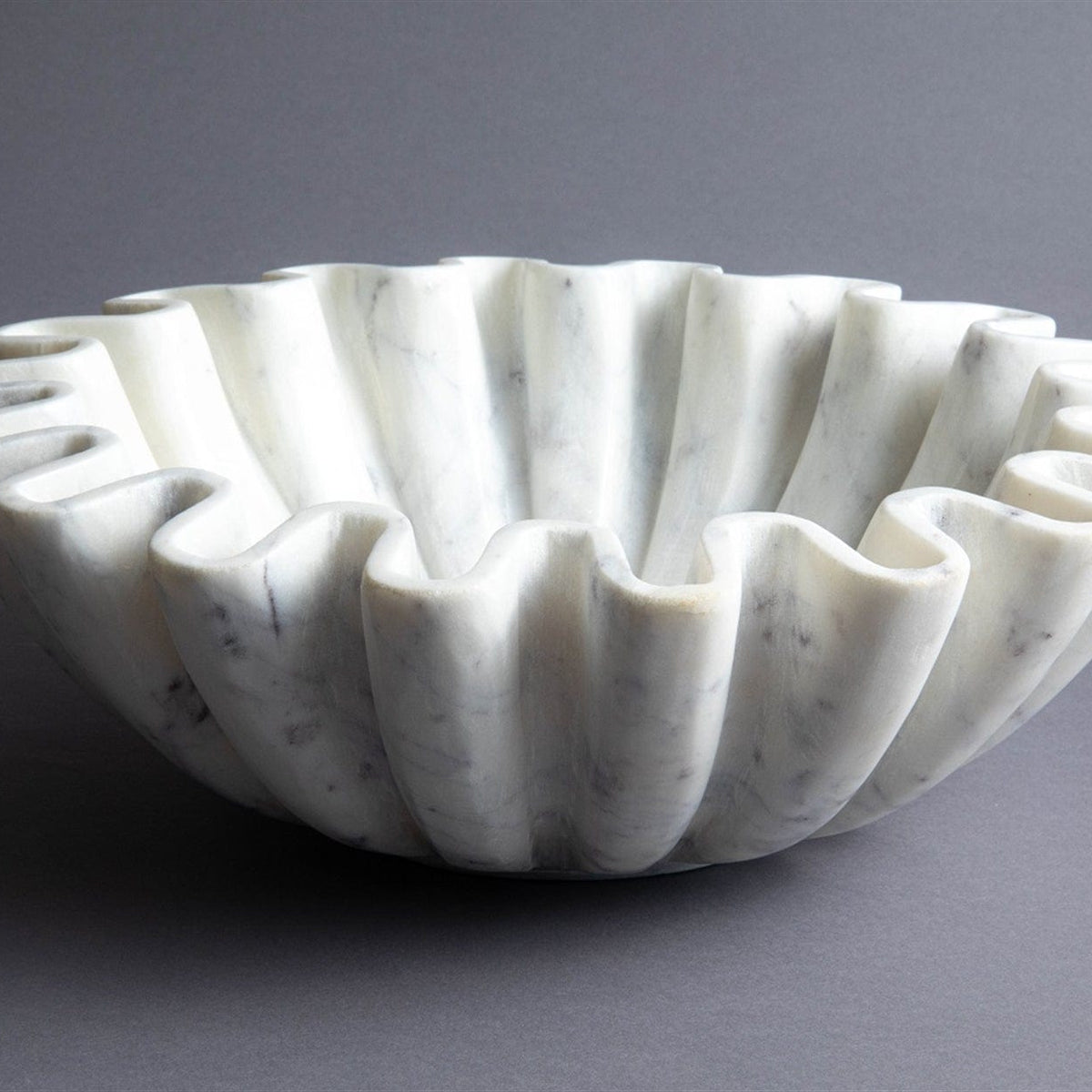 BidK Home Carved Marble Lotus Bowl 790685