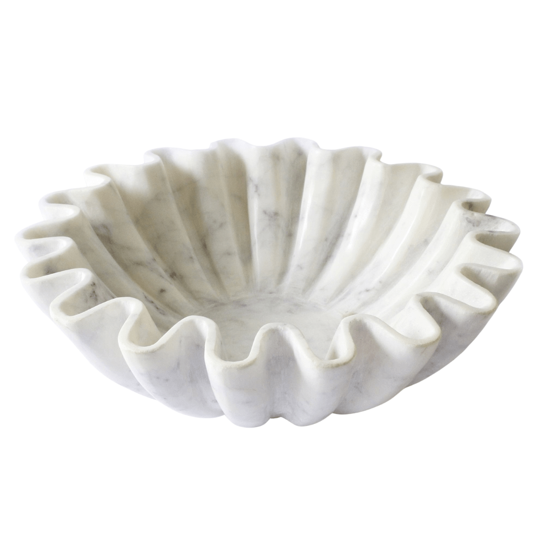 BidK Home Carved Marble Lotus Bowl 790685