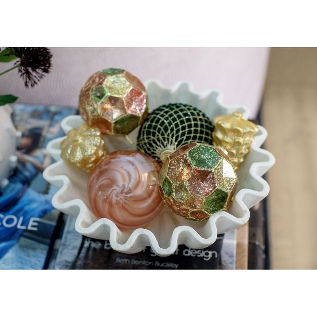 BidK Home Carved Marble Lotus Bowl Decorative Bowls 790685