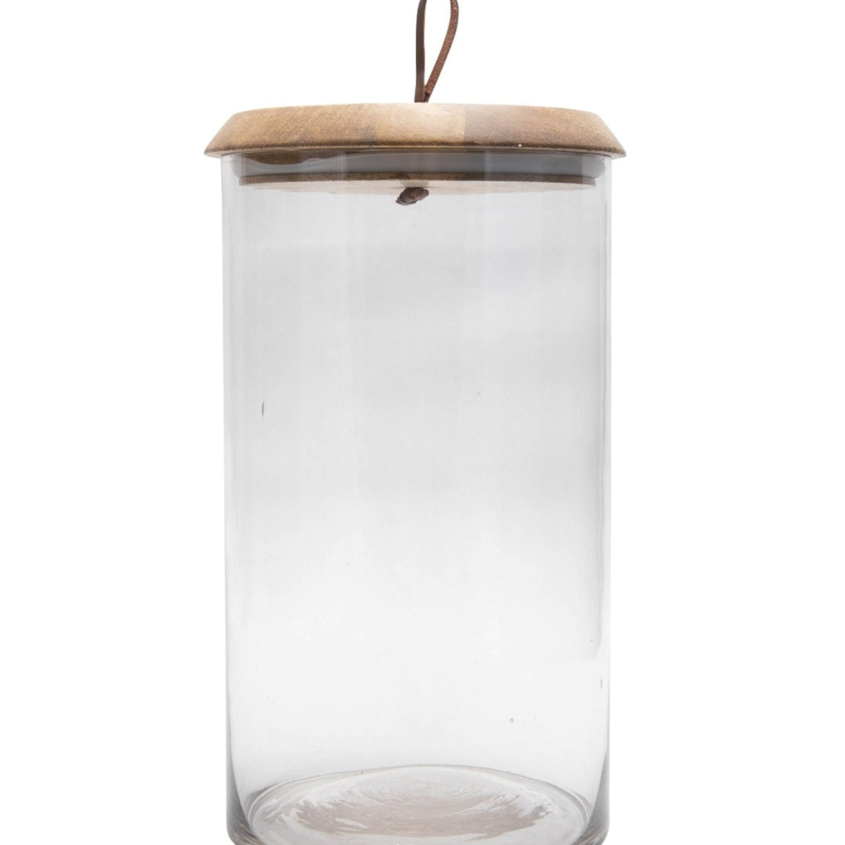 BidK Home Large Glass Canister with Mango Wood Lid 685035