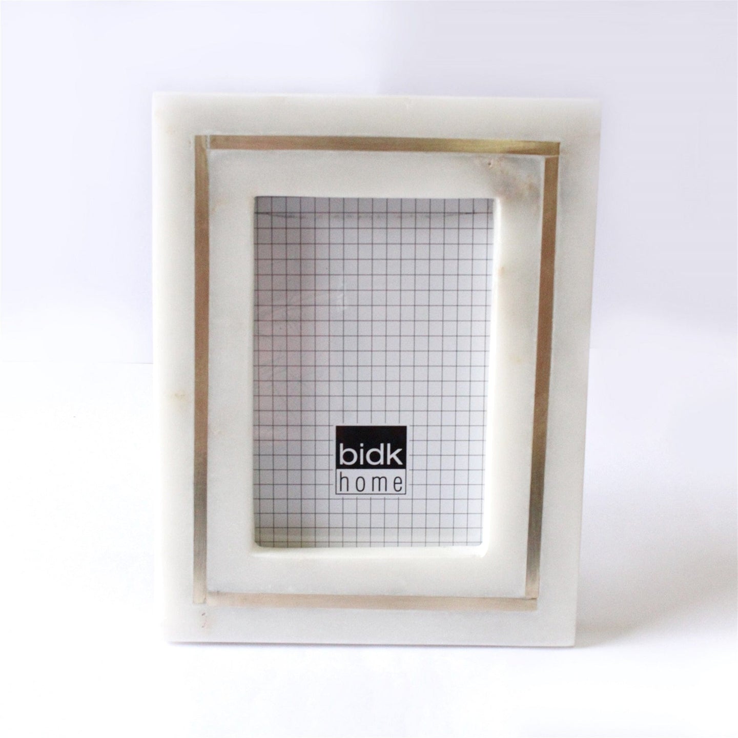 BidK Home Marble Frame with Brass Inlay