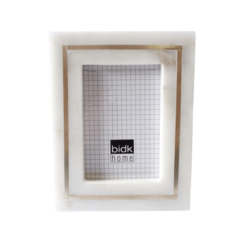 BidK Home Marble Frame with Brass Inlay