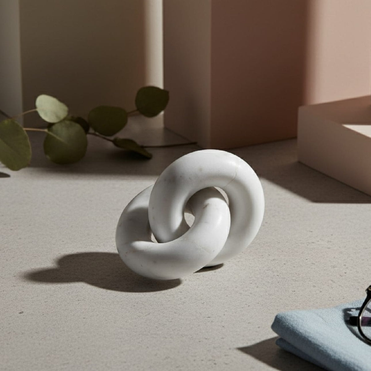 BidK Home Marble Round Knot Sculptures