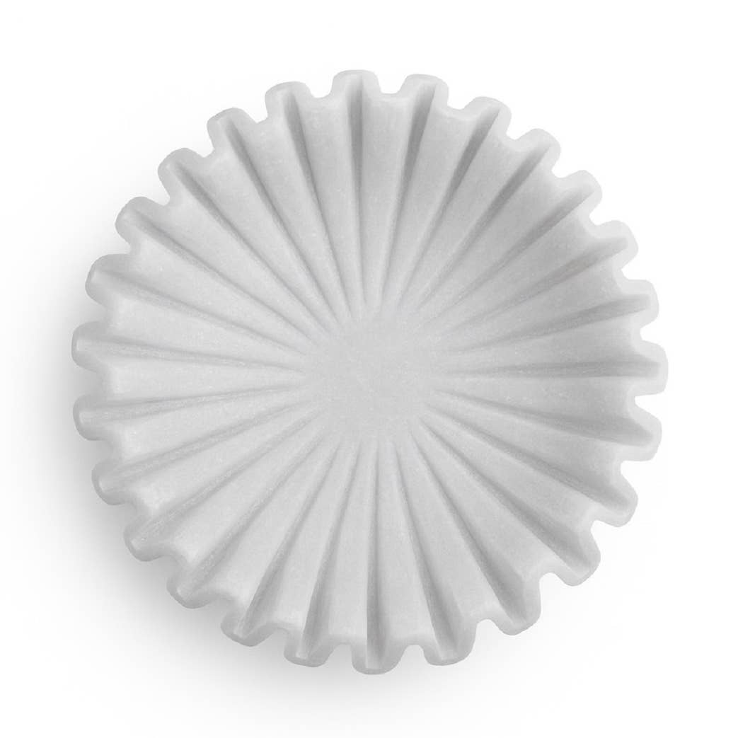 BidK Home Marble Ruffled Bowl Bowl