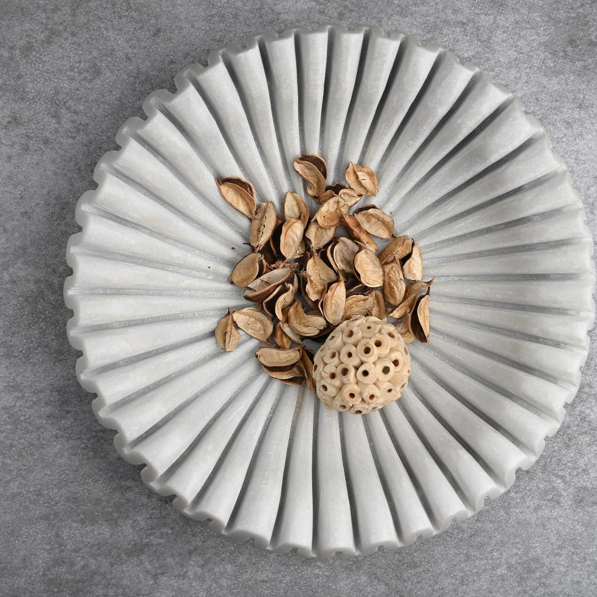 BidK Home Marble Ruffled Bowl Bowl
