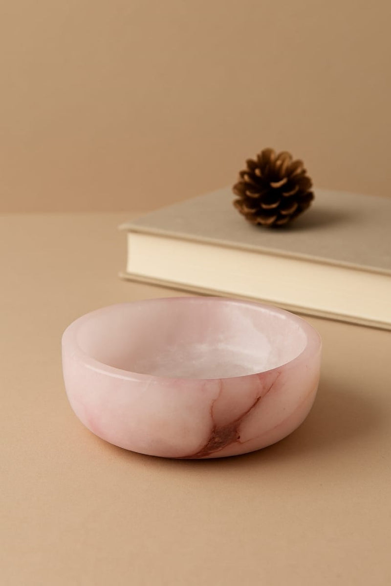 BidK Home Pink Alabaster Bowl Bowl 793061