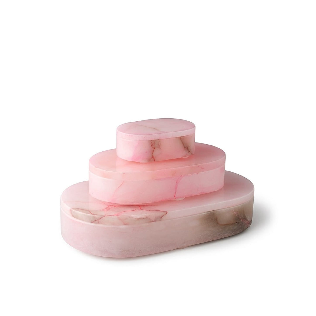 BidK Home Pink Alabaster Oval Canister Canisters