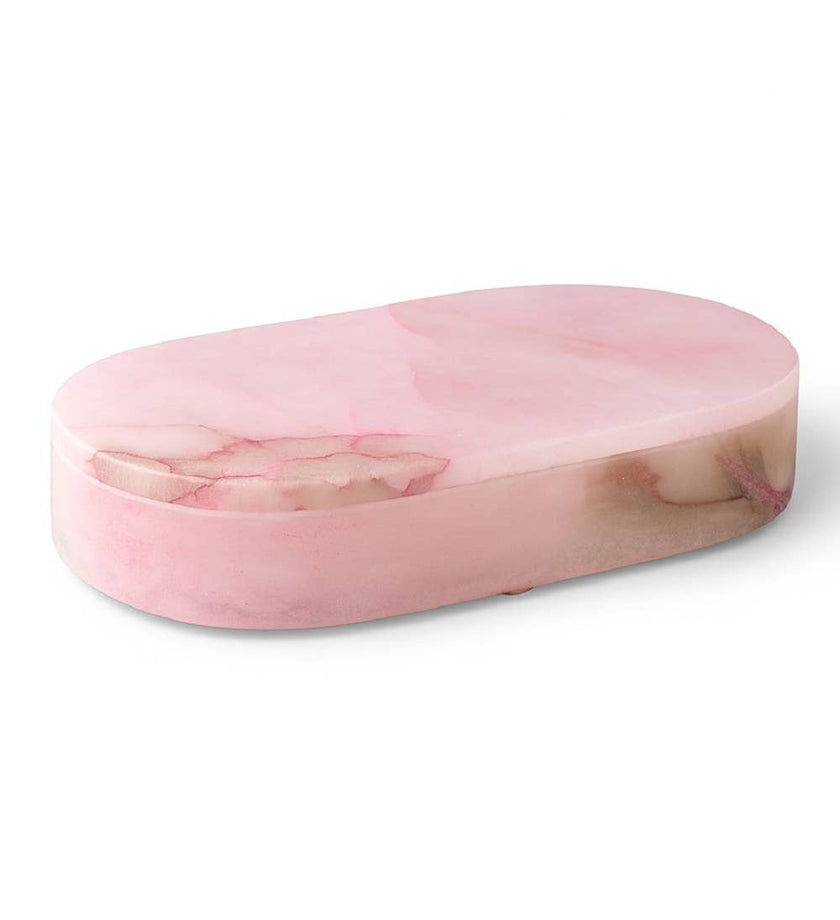 Pink Alabaster Oval Canister - secondary