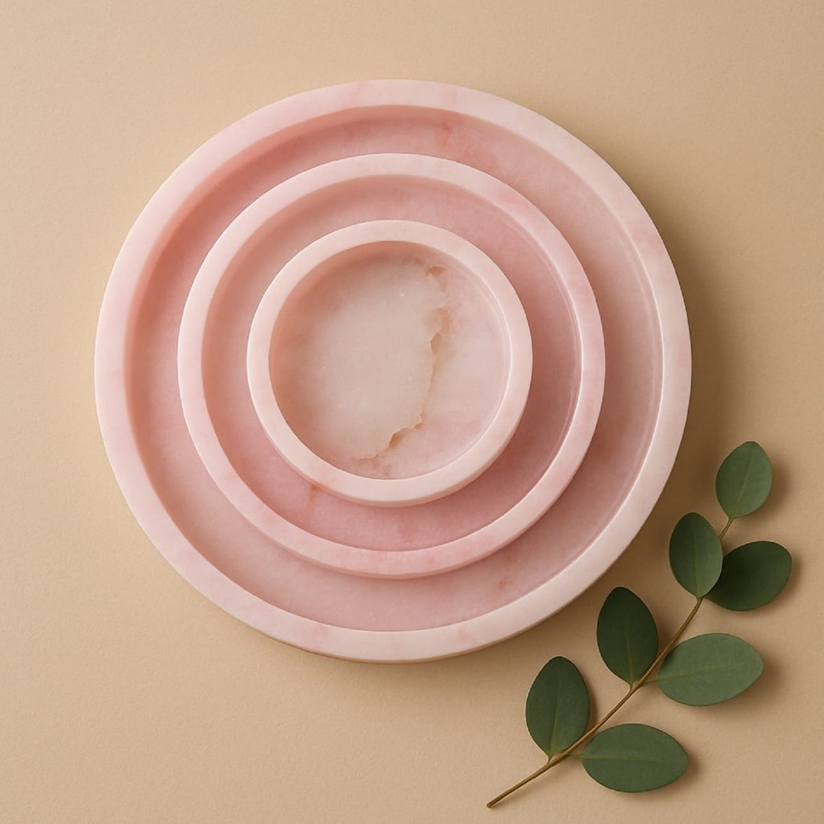 BidK Home Pink Alabaster Tray Canisters 793062