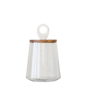 Bloomingville Glass Jar with Mango Wood & Marble Lid
