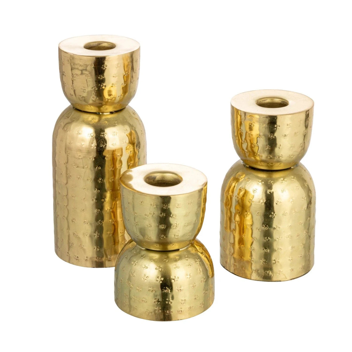 Bloomingville Hammered Gold Candle Holder Candle Holders