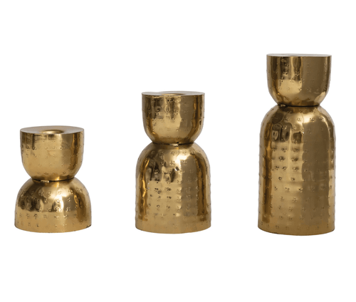 Bloomingville Hammered Gold Candle Holder Candle Holders AH2803