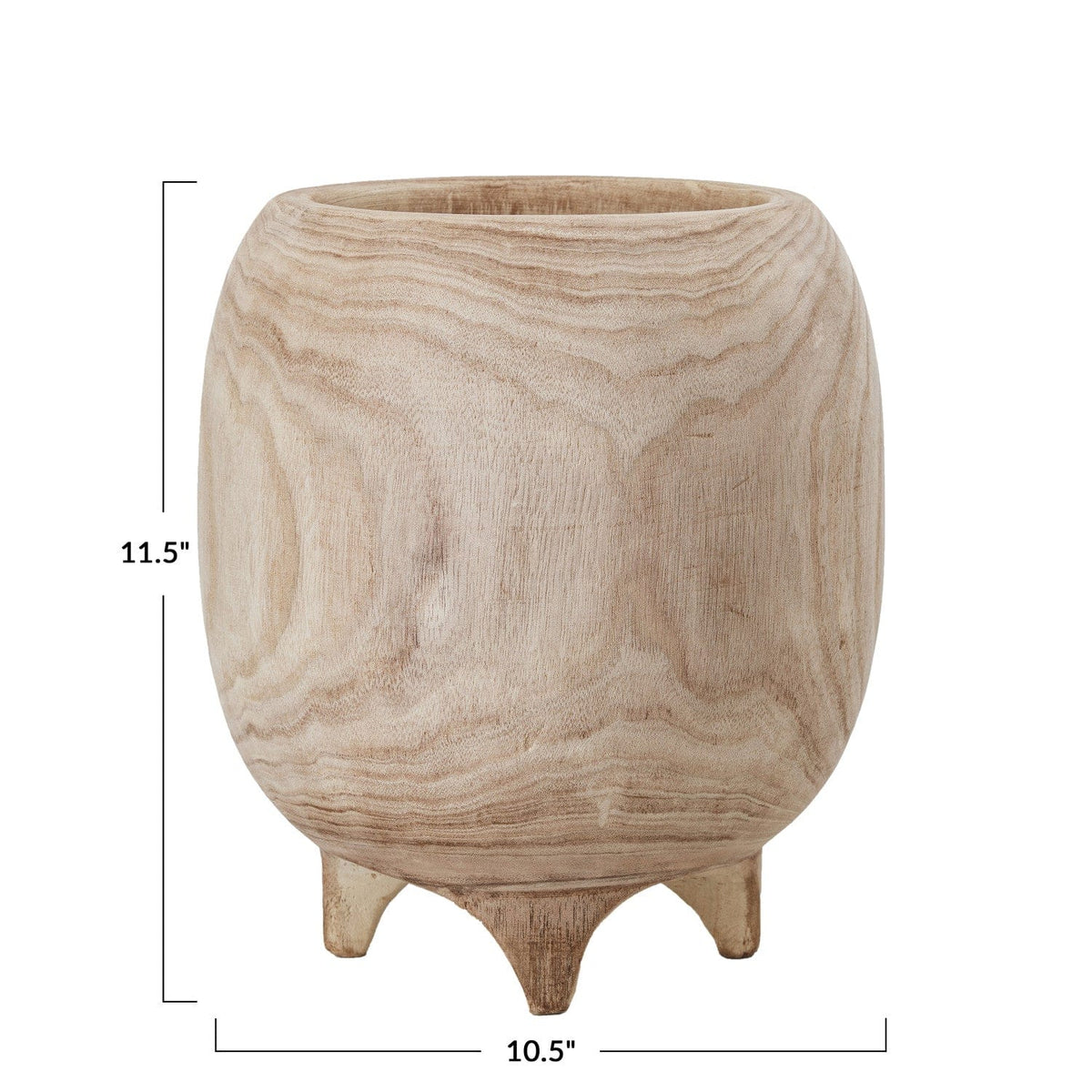footed planter pots Paulownia Wood Footed Planter, Natural