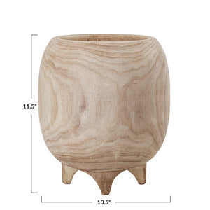 Bloomingville Paulownia Wood Footed Planter, Natural Pots & Planters AH3512