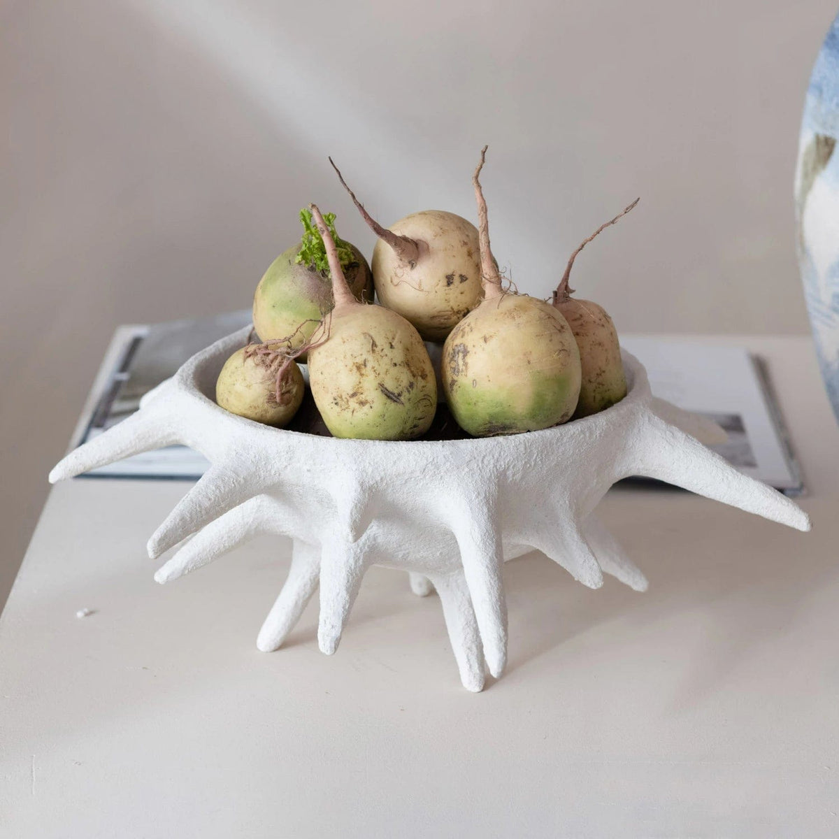 Bloomingville White Spike Bowl Sculptures AH3517