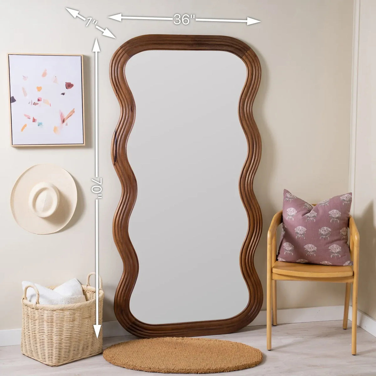 Cooper Classics Frances Natural Floor Mirror Floor Mirrors 42227