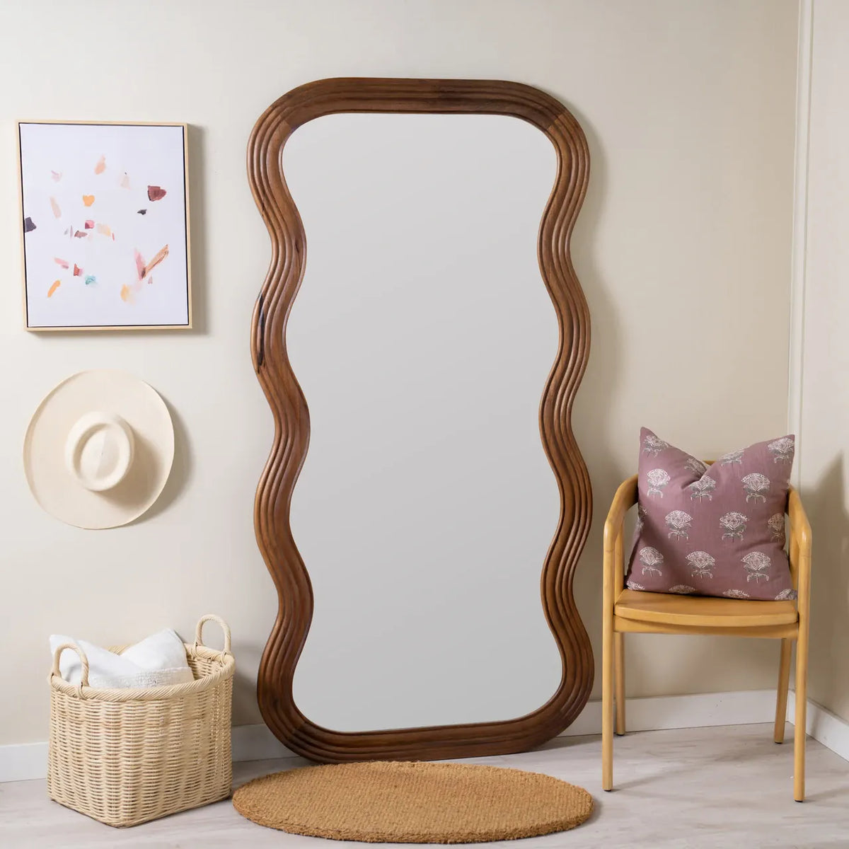 Cooper Classics Frances Natural Floor Mirror Floor Mirrors 42227