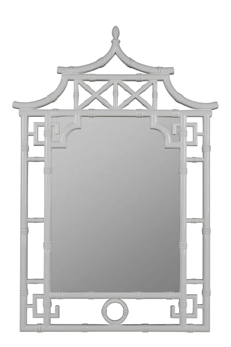 Cooper Classics Glossy White Shing Wall Mirror Wall Mirrors 40913