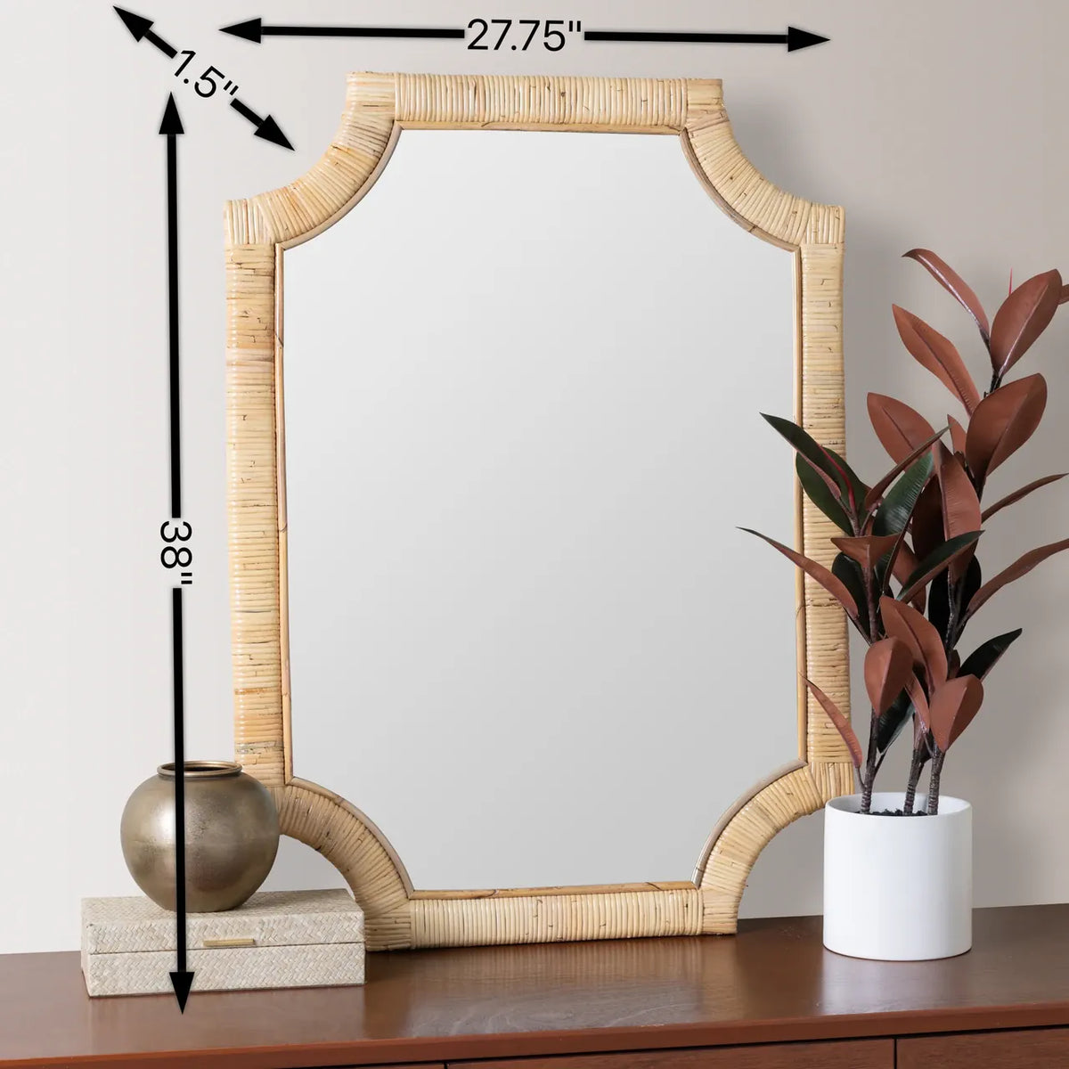 Cooper Classics Lina Rattan Wall Mirror Wall Mirrors 42030