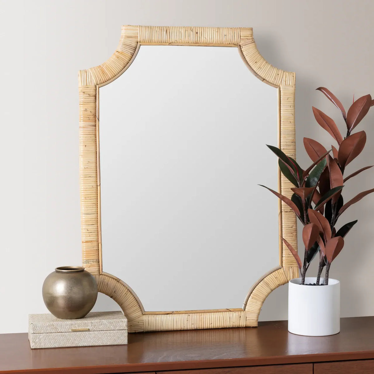 Cooper Classics Lina Rattan Wall Mirror Wall Mirrors 42030