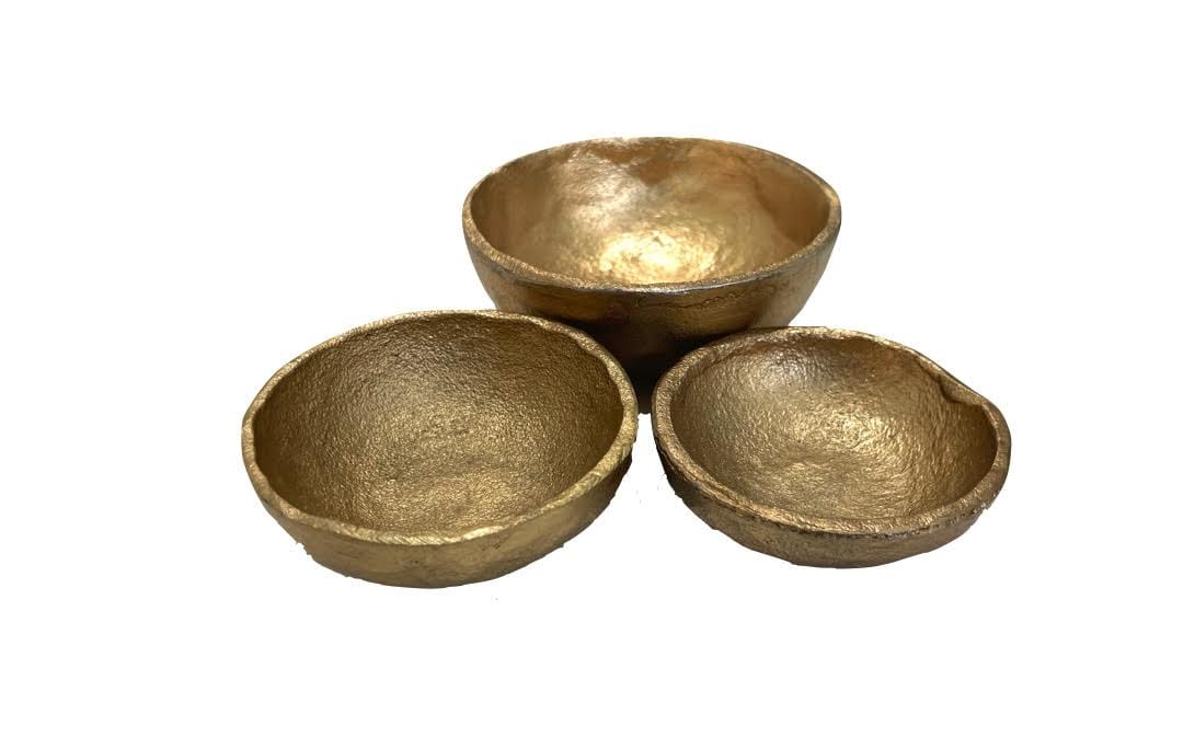 Creative Co-op Brass Cast Aluminum Bowls DF0790