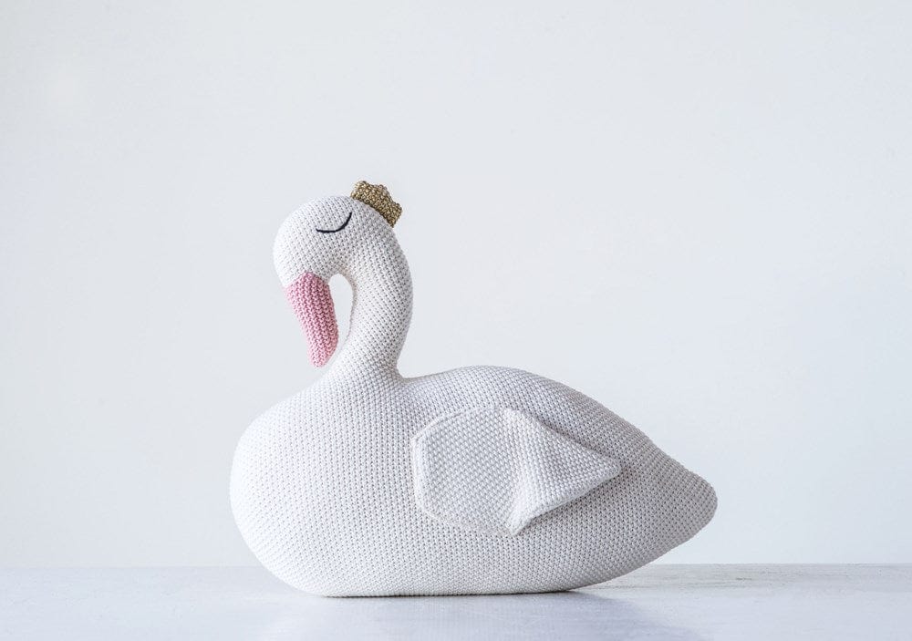 Creative Co-op Cotton Swan Pillow Kids DF0762