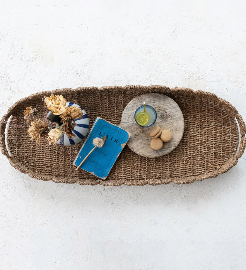 Hand-Woven Bankuan Scalloped Tray - secondary