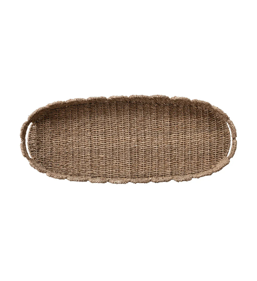 Hand-Woven Bankuan Scalloped Tray