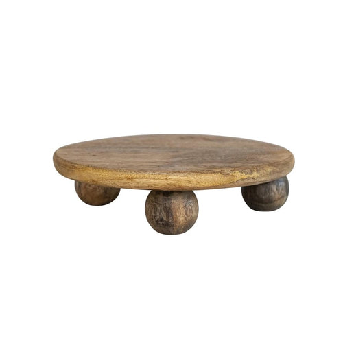 Creative Co-op Mango Wood Pedestal Tray Decorative Trays DF8016