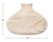 Creative Co-op Paulownia Low Wood Vase Vases DF1863