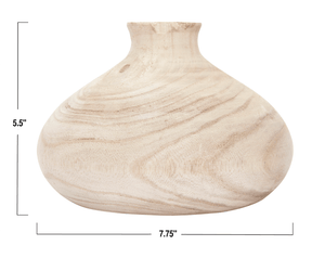 Creative Co-op Paulownia Low Wood Vase Vases DF1863