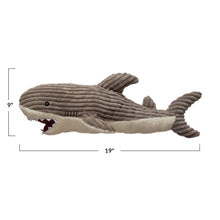 Creative Co-op Plush Corduroy Shark Toys DF7166