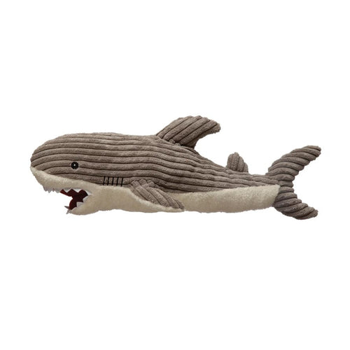 Creative Co-op Plush Corduroy Shark Toys DF7166
