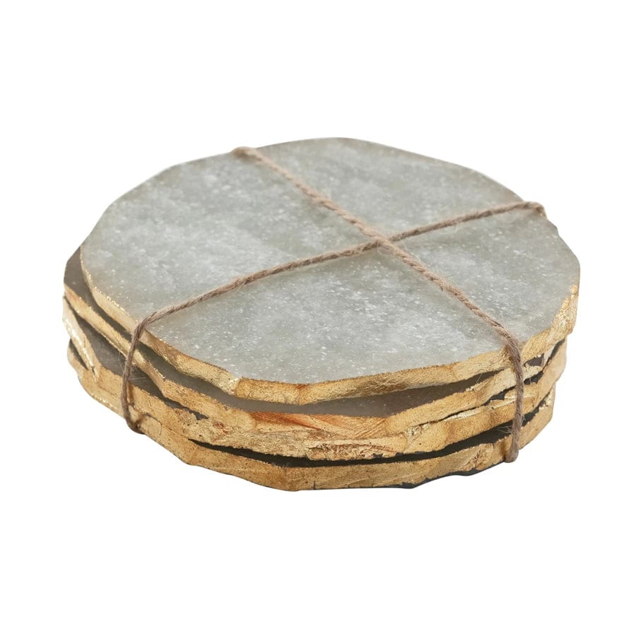 Creative Co-op Quartz Gold Edge Coaster coasters DF5715