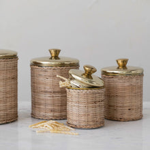 Creative Co-op Rattan Wrapped Canister Set Kitchen & Dining DF6706