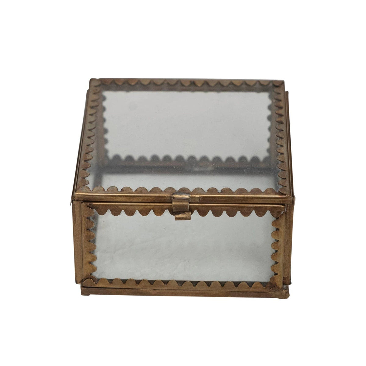 Creative Co-op Scalloped Edges Display Box Decor