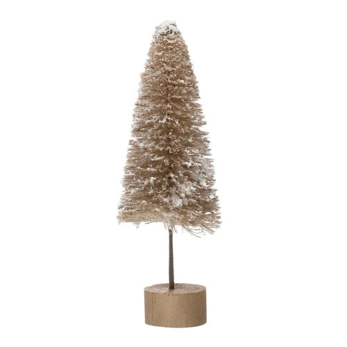 Creative Co-op Sisal Brush Tree w/ Faux Snow Seasonal & Holiday Decorations