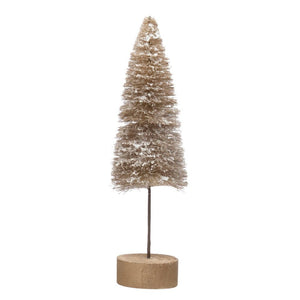 Creative Co-op Sisal Brush Tree w/ Faux Snow Seasonal & Holiday Decorations