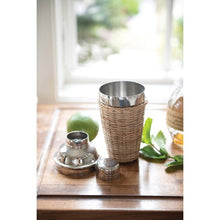 Creative Co-op Stainless Steel Cocktail Shaker w/ Woven Rattan DF2499
