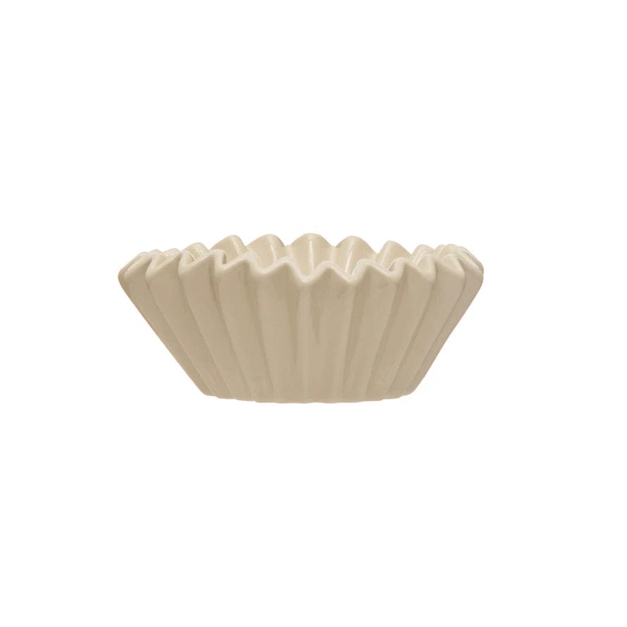 Creative Co-op Stoneware Fluted Bowl Decor